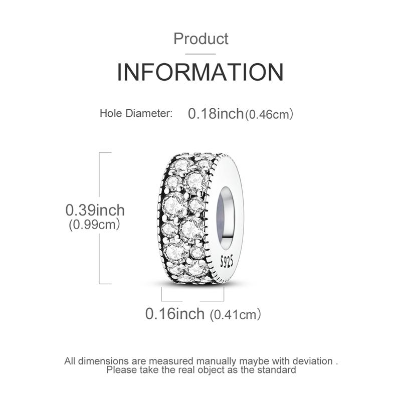 Genuine Copper Charms Beads Colorful Square Zircon Silicone Clip For Women Fits Genuine Bracelet DoItYourself Accessories