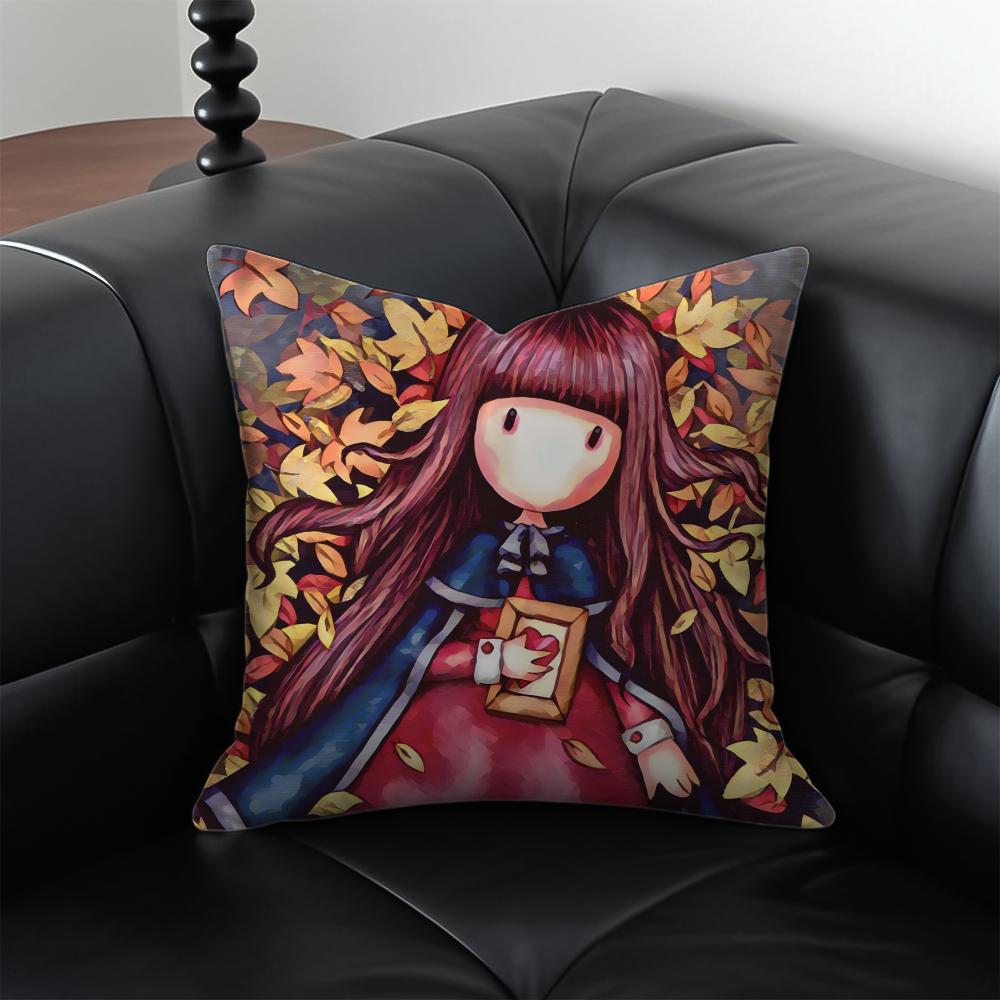 llustration Cute SSantoro GGorjuss Cushion Cover Pillow Case Antidustmite Invisible zipper silky short plush Sofa cushion