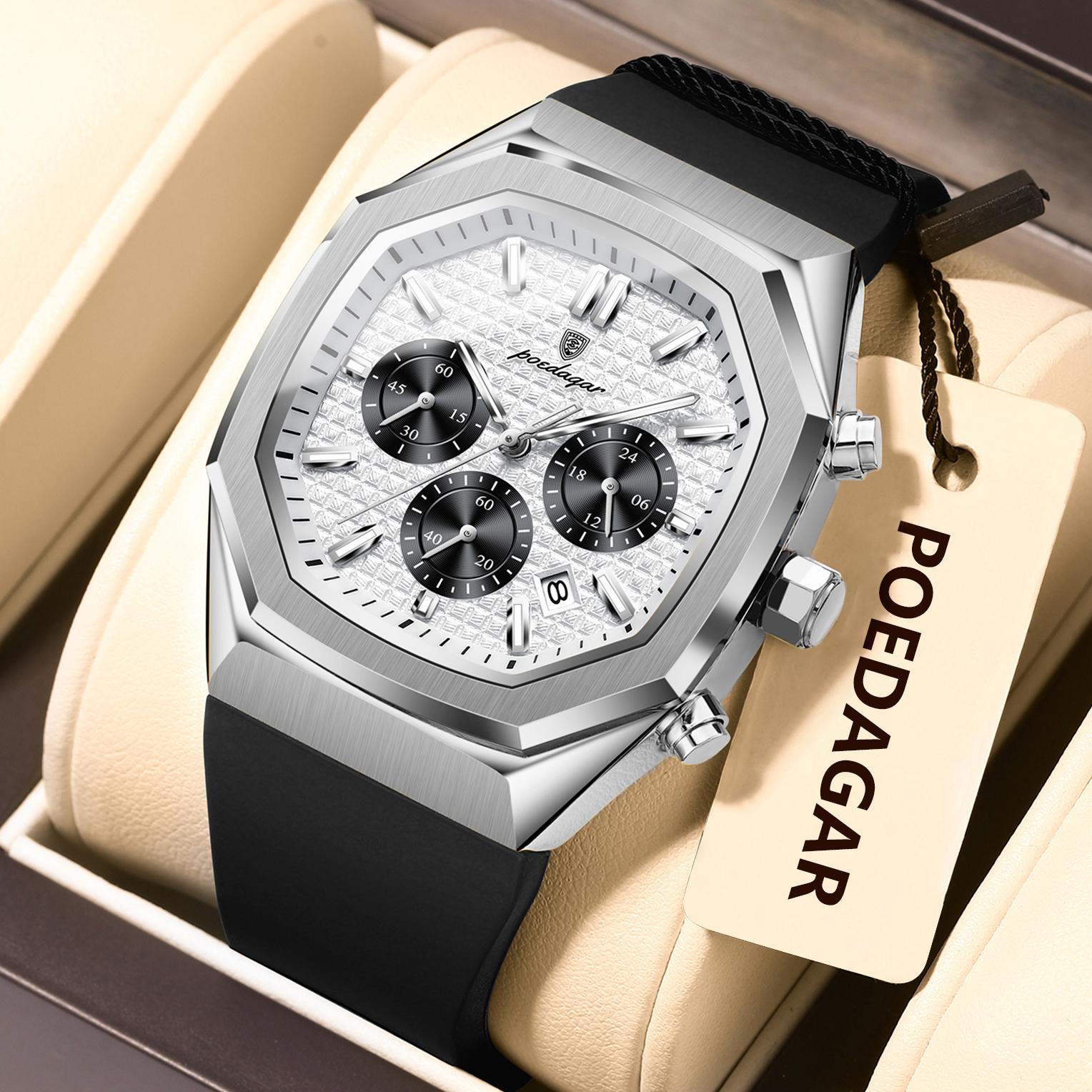 Montre Homme de Marque Haut de Gamme de Luxe Multifonction Calendrier Six Aiguilles Cadran Large Montre Mode Affaires gray