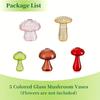 Glass Mushroom Vase Flower,5 Colorful Small Bud Vase Unique, Mushroom Propagation Hydroponic Vase, Funky Farmhouse Decor, Home Room, Kit