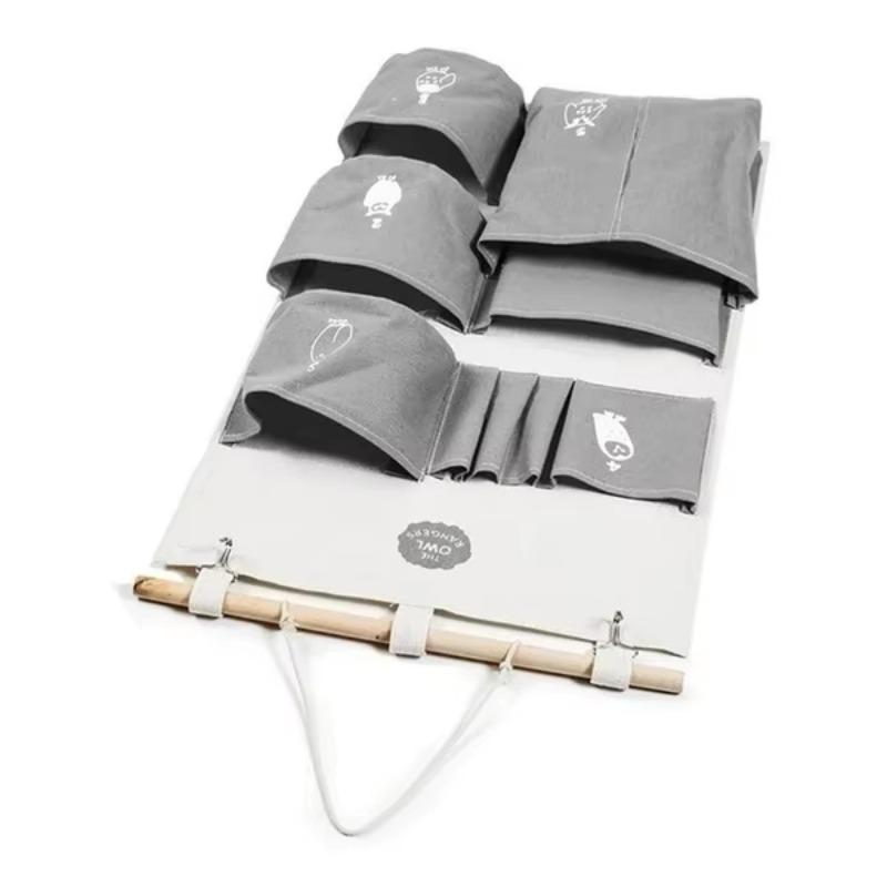 Fabric Waterproof Cotton and Linen Storage Hanging Bag Creative Hanging Multi-layer Dustproof Storage Bag Home Door StorageBags