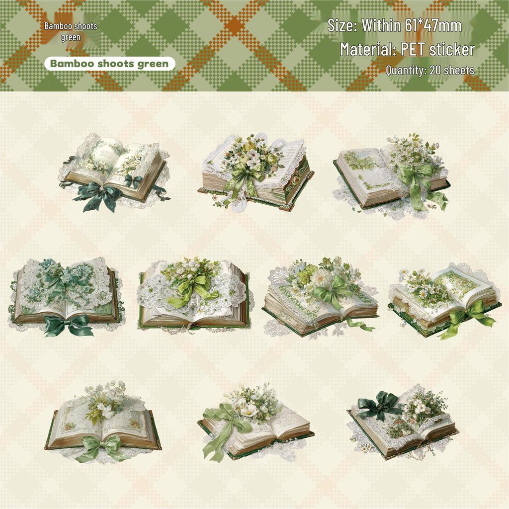 Retro Bookish Sticker Pack: Journal & Collage Decorations in 6 Styles