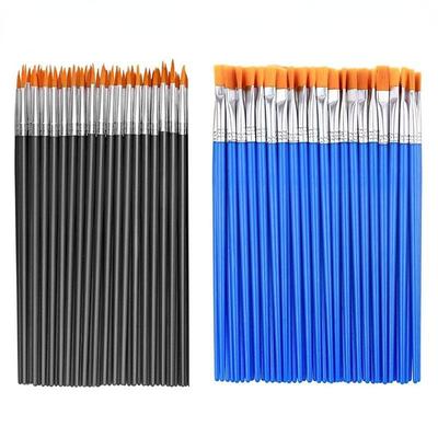 50-160pcs Oil Painting Nylon Brush Acrylic Detail Painting Thin Hook Line Pen Professional Paint Brush Kit Art Supplies
