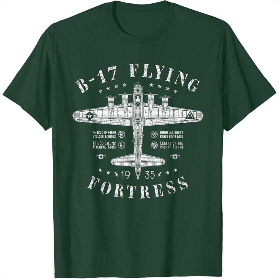 B17 Flying FortressVintage Aircraft B17 Bomber design100cotton casual Oneck short sleeve printed mens Tshirt S