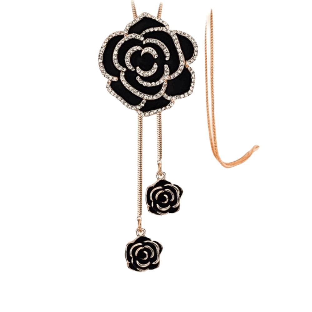 Silver Black Necklace Rose Gold Women Long Necklace Unique Clavicle Chain Festival