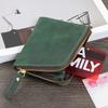Handmade Crazy Horse Leather Wallet Retro Small Coin Money Bags Simple Wallets Zipper Pouch Card Holdes