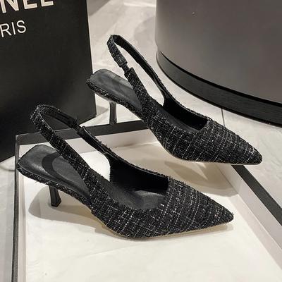 Prekės ženklo dizainerio slingbackai aukštakulniai bateliai moteriški smailūs mėlyni smailūs pirštai vakarėlio batai vasariniai plonu kulnu sandalai aukštakulniai batai