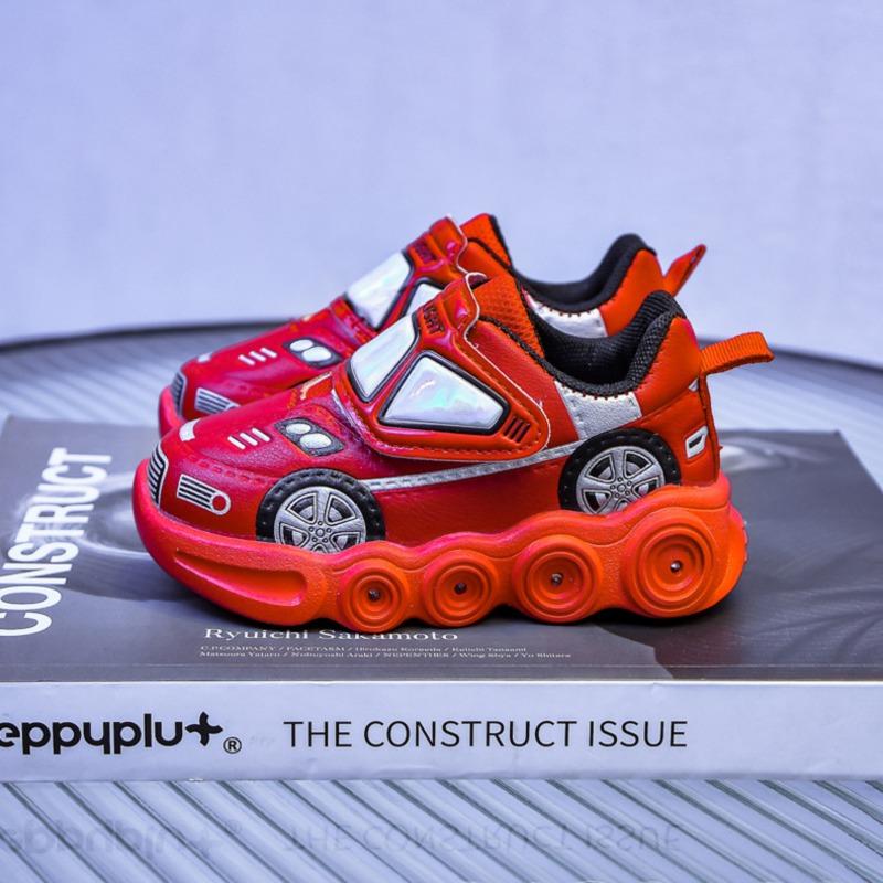 Children's LED Light-Up Sports Shoes Sneakers for Toddlers & Young Kids, Cartoon Athletic Footwear for Boys & Girls