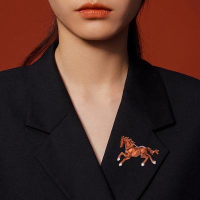 Przypinka Broszka Chiński Znak Zodiaku Rok Konia Broszka Emaliowana Vintage Zwierzę Zodiakalne Przypinka Swetry Czapki Torby Odznaka Dekoracja Odzieży