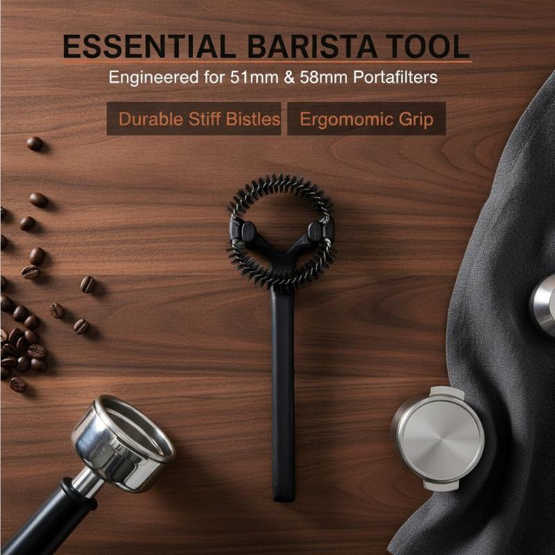 Coffee Machine Brush Cleaner Removable Coffee Maker Espresso Group Head Cleaning Round Brushes Cleaning Tool
