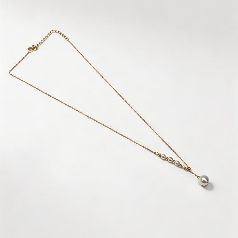 S925 Sterling Silver Adjustable Pearl Necklace - Women's Fashion Clavicle Chain