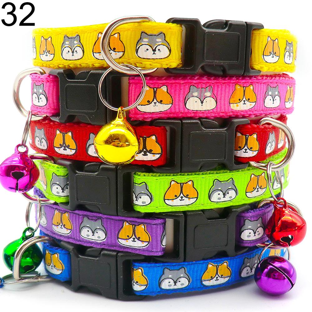 100Pcs  Colorful Dog Collar Adjustable Pet Dog Collars Necklace Durable Puppy Pug Bulldog Collars For Small Dogs