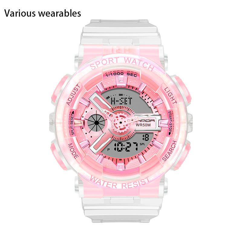 Korejský módní trend Micro Business Luminous Electronic Sports Trendy studentské korejské hodinky pro pár Candy pro děti