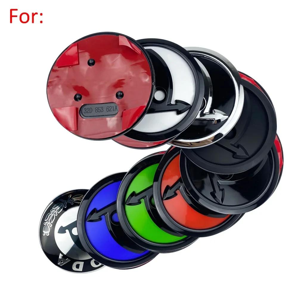 2025 Hot 2Pcs 80mm 90mm Emblem For Skoda Fabia 1 2 Octavia a7 RS Superb Rapid Yeti Karoq Vision Car Head Front Rear Boot Tailgat