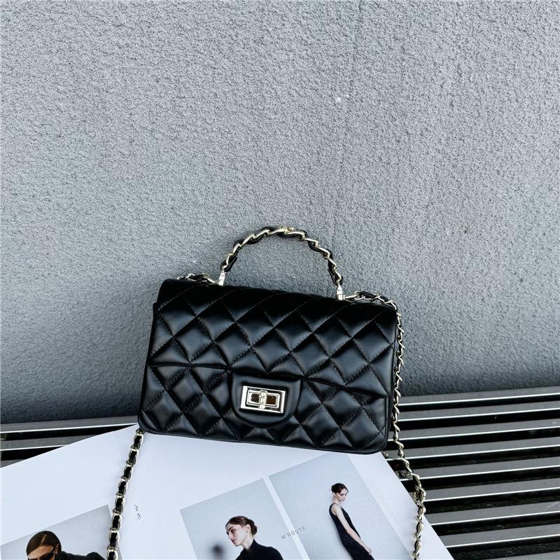Leather rhombus chain bag women's handbag high-end new versatile single shoulder messenger small square bag