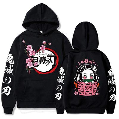 Japanese Anime Demon Slayer Kawaii Cartoon Nezuko Graphic Printed Men Women Hoodies Plus Size Sweathirt Harajuku Unisex Pullover