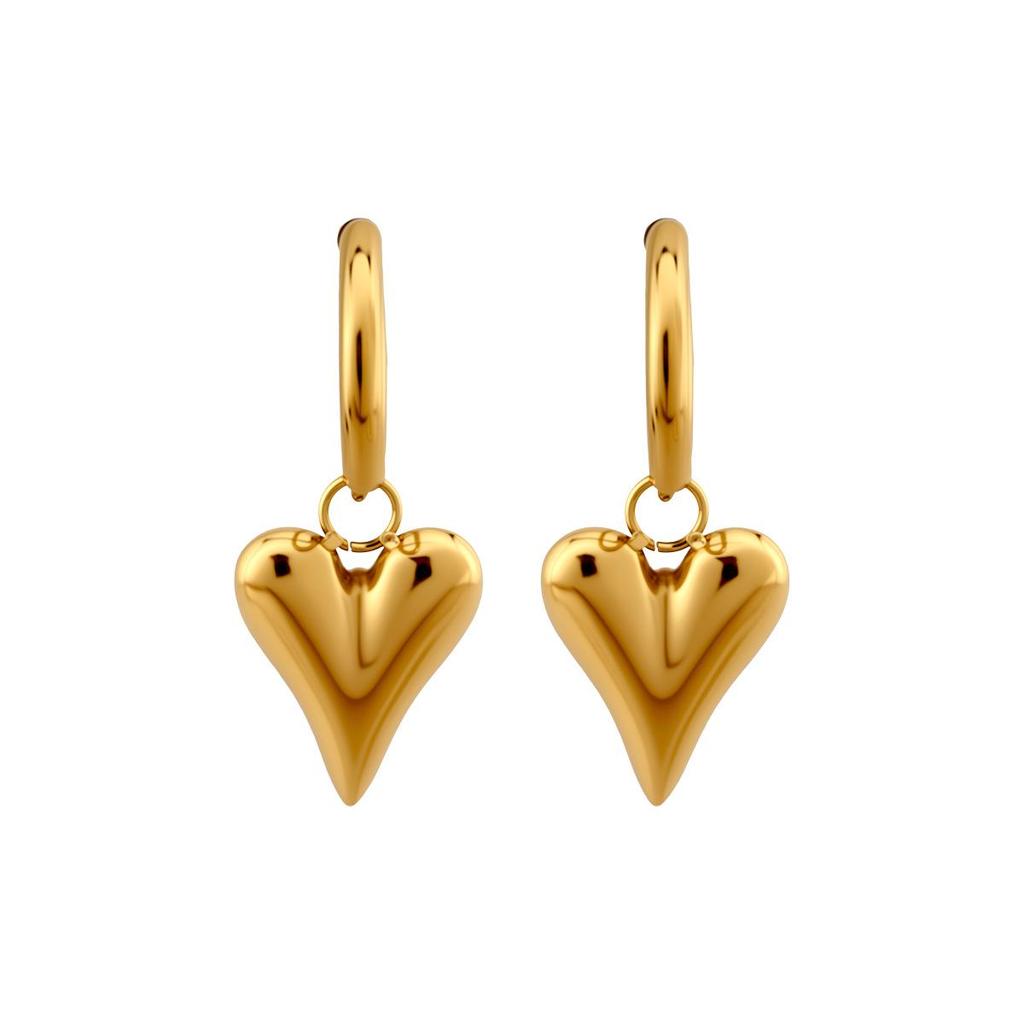 Minimalist DIY Coil Earring In Titanium Steel with Gold-Plated Interior