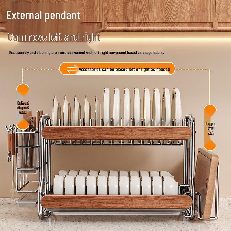 Mid-Century Style 2-Tier Kitchen Dish Rack