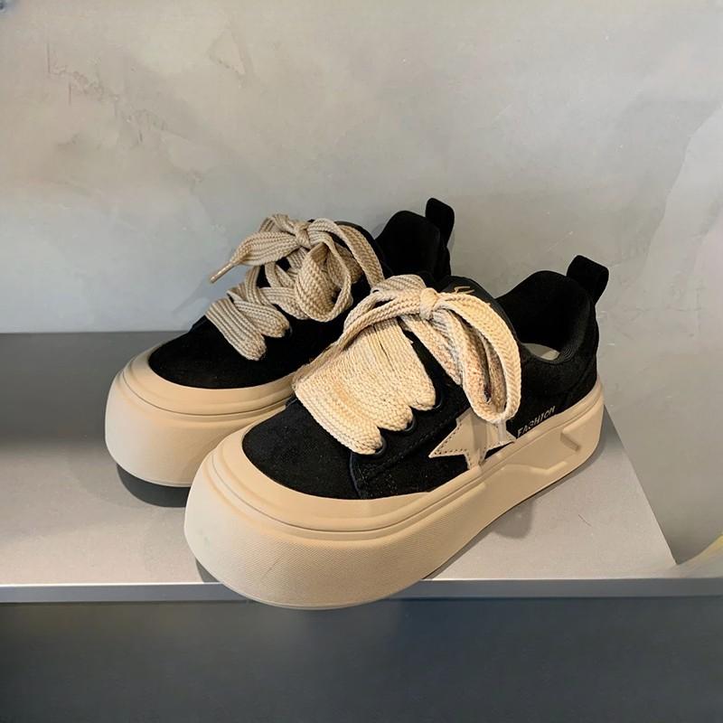 

Туфли на платформе в стиле ретро, женская новая весенне-осенняя повседневная обувь для хлеба, универсальная обувь для уличной морали, обувь для сноуборда 37 чёрный