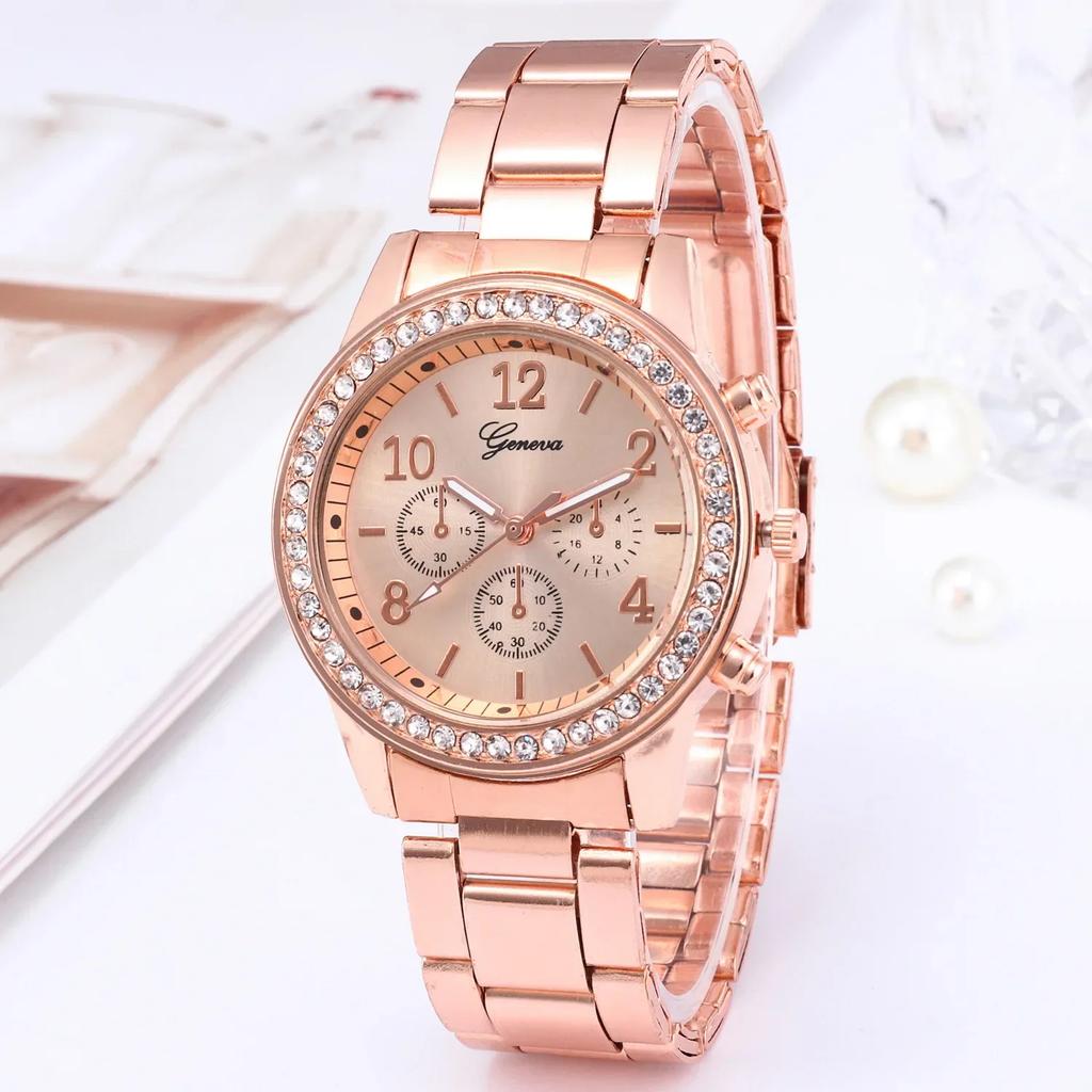 Luxury Women Watches Fashion Rose Gold Watch Ladies Bracelet Wristwatches Stainless Steel Strap Female Quartz Watch Clock