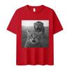 Humor Cat High Quality Print Shortsleeved Tshirts Unisexs Cozy Pop Oversized Tshirts Summer Casual Y2K Tops Hot Sale Streetwear