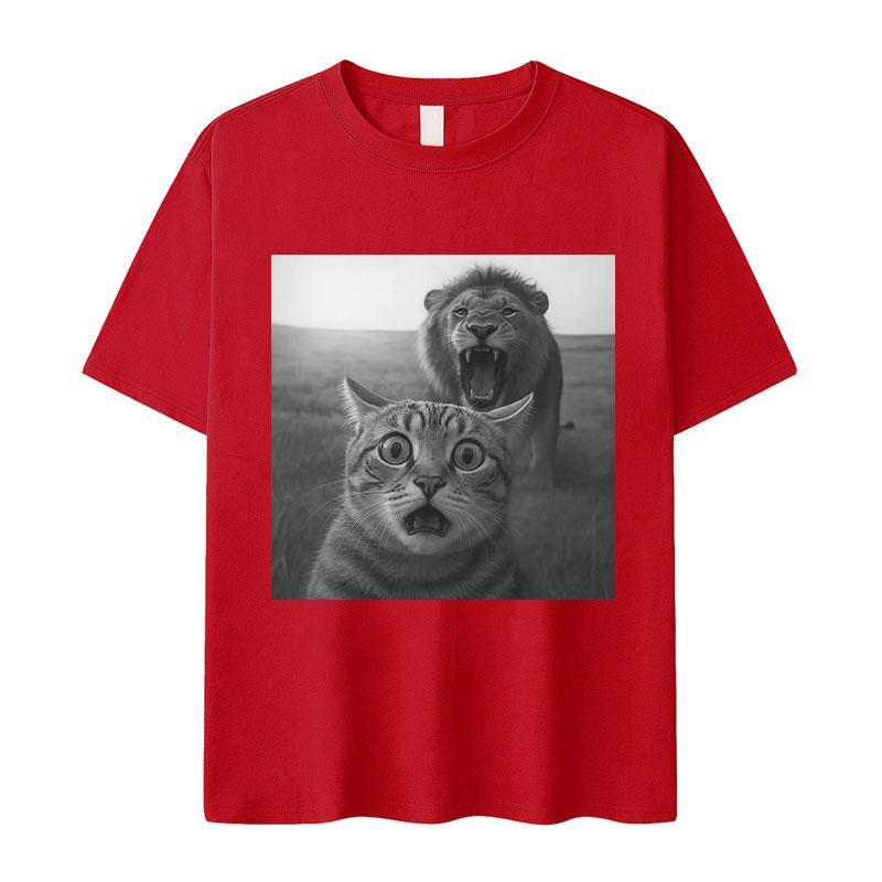 Humor Cat High Quality Print Shortsleeved Tshirts Unisexs Cozy Pop Oversized Tshirts Summer Casual Y2K Tops Hot Sale Streetwear
