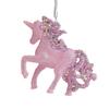 Pink Glitter Christmas Ornaments Acrylic Bow/Bell/Tree/Ballerina Hanging Decorations for Xmas Tree Holiday
