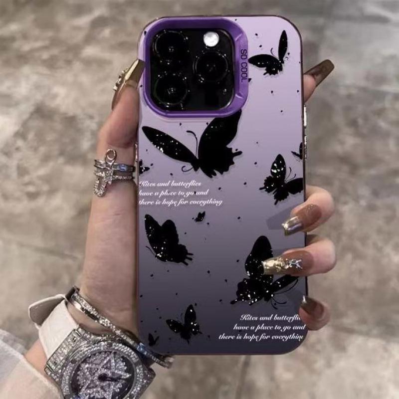 Butterflies Fluttering iPhone Case for Models X, 13 Pro Max, 14, 15, 16 Pro, 17 - Drop-proof Design.