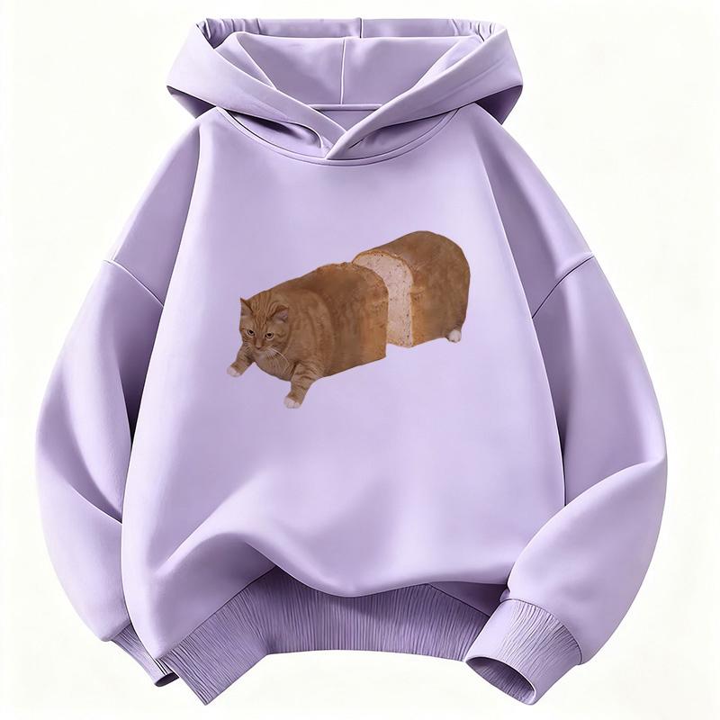 Hoodie Fat Bread Cat Design Children's Sweatshirt Cute Hoody for Boys Girls Casual Hoodies Spring Y2k Hoodies