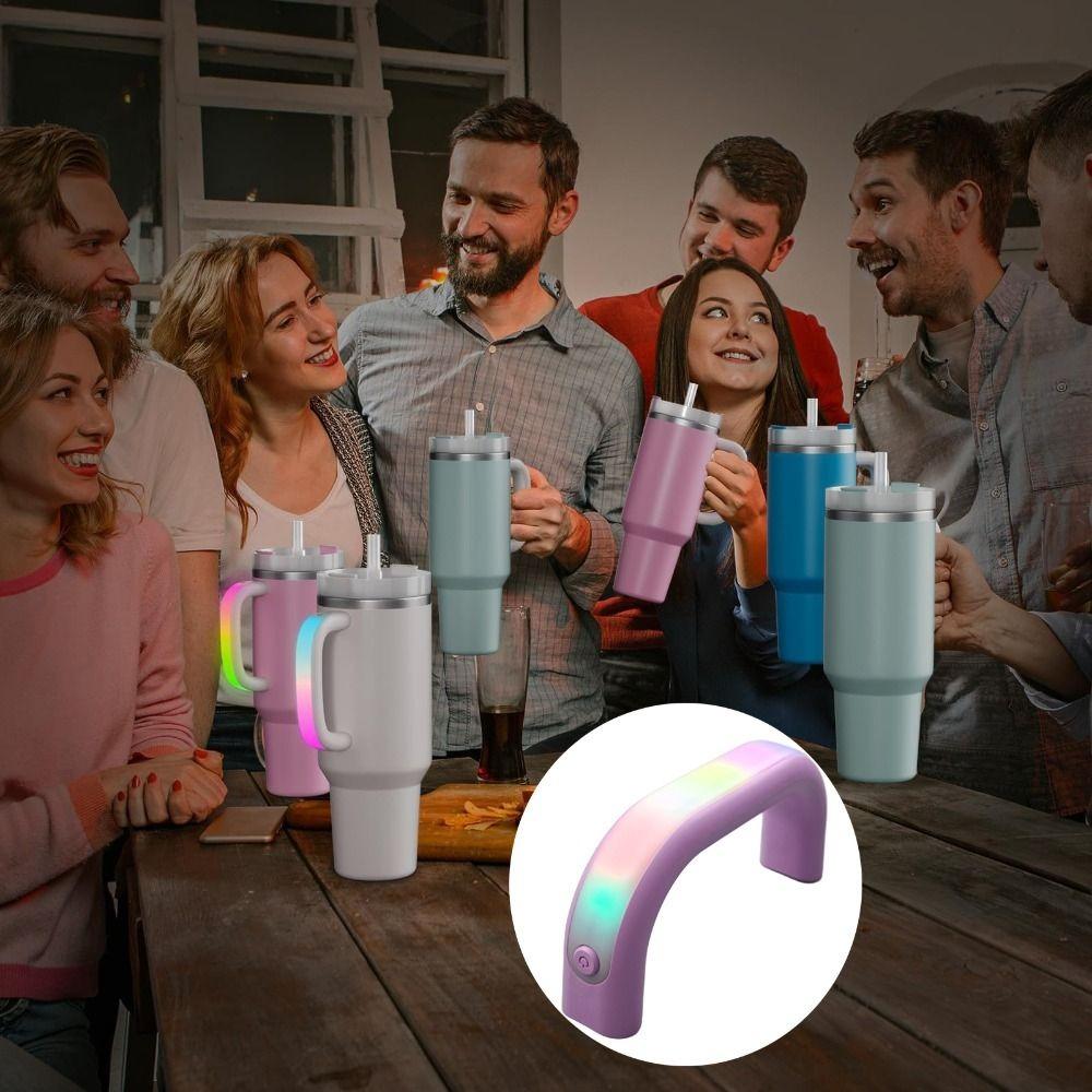 Waterproof LED Light-Up Bottle Handle Reusable Thermal Cup Replacement Handles  Party
