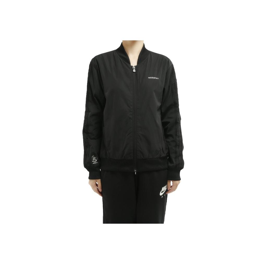 Adidas Neo Solid Color Sports Casual Jacket Women Jackets Black DZ7605