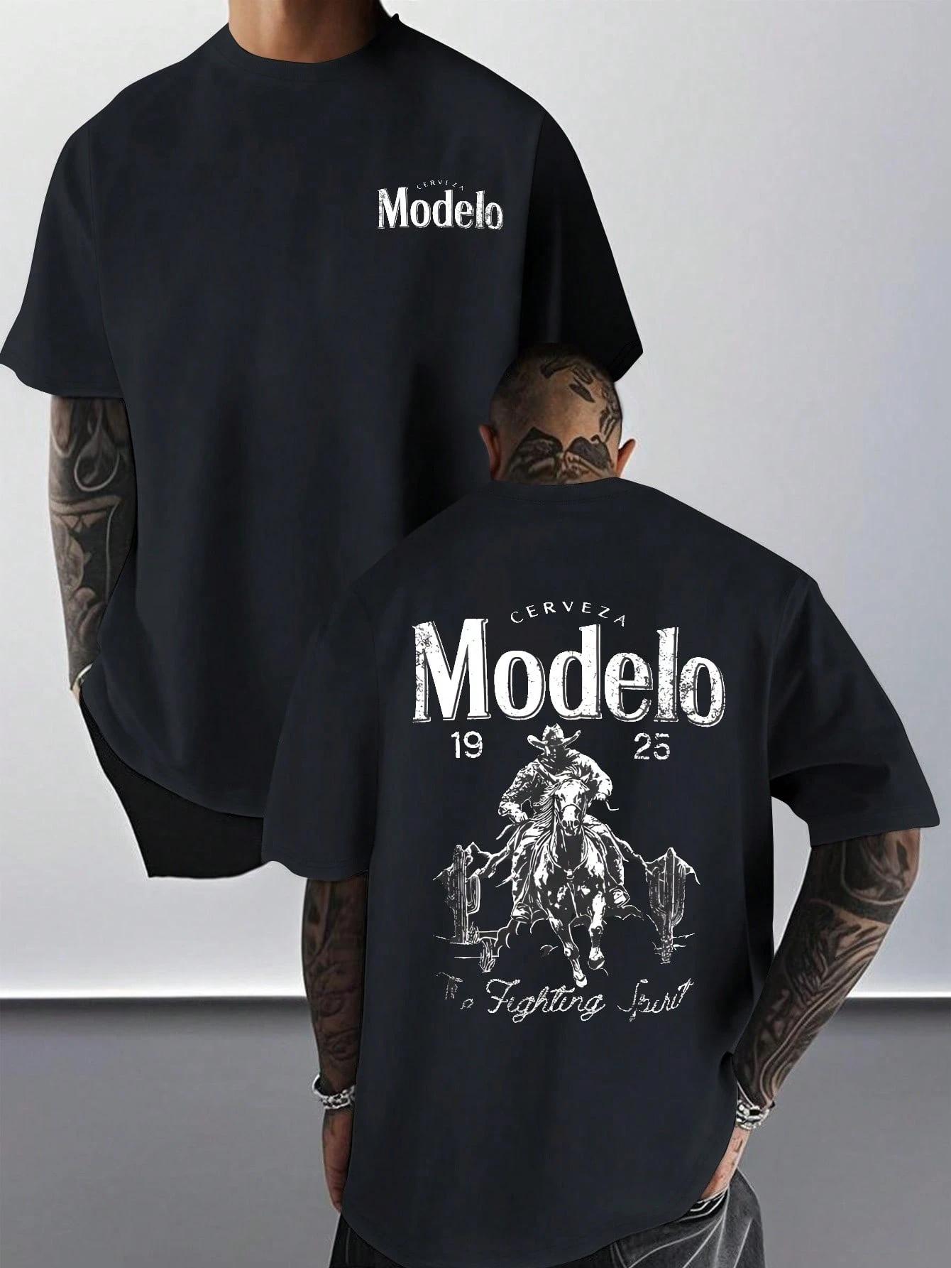 

Modelo Graphic Print Mens Cotton TShirt Casual Sports Style Top TShirt Fashionable Street Style Suitable Travel Sports Wear 4XL