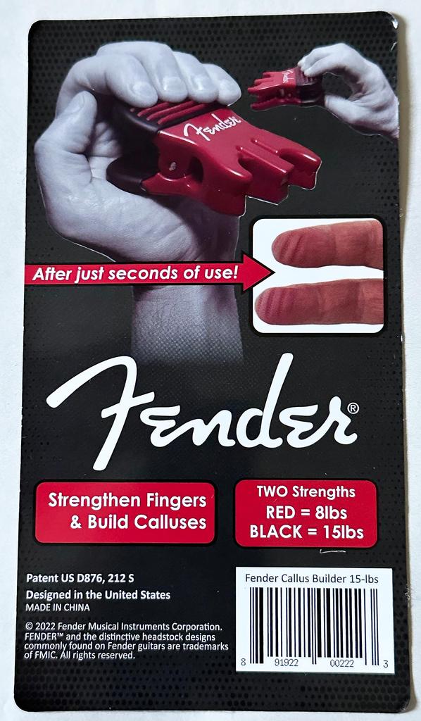 Fender Callus Builder and Finger Strengthener 15 For Those Who Play Stringed Instruments (Black Lbs.) – (guitar, Bass, Violin, Etc.)