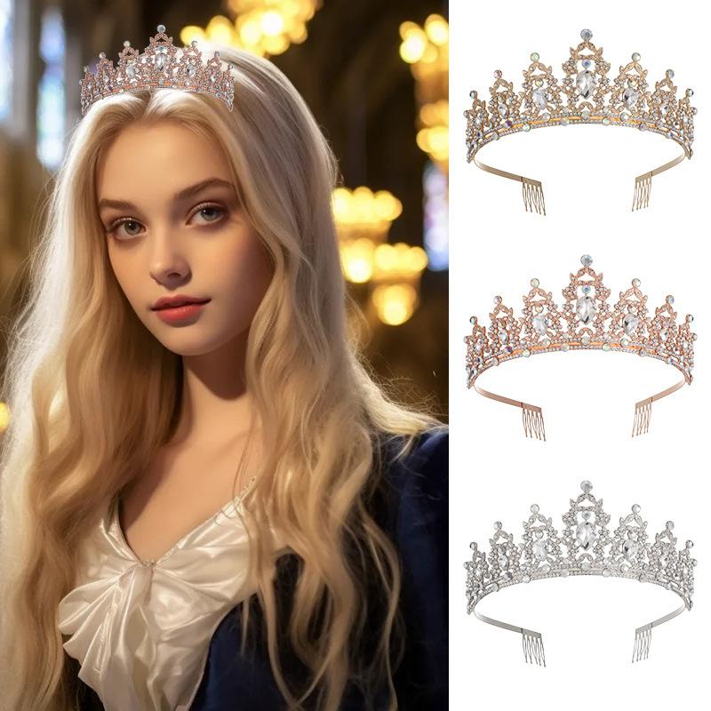 Bride's Crown Headwear  Alloy Rhinestone Hair Band Wedding Crown  Birthday Hair Accessory  Style Headband Accessory