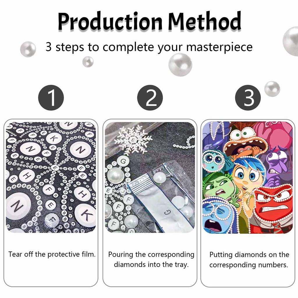 Disney Pearl Painting Inside Out Creative Dot Diamond Art Painting 5D DIY Pearl Embroidery Mosaic Cross Stitch Kit Home Decor