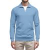 Men's Casual Long-Sleeved Collared Quarter-Zip Sweatshirt