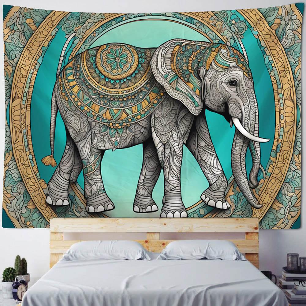 Elephant Mandala Tapestry Wall Hanging Abstract Psychedelic Witchcraft Bohemian Hippie Tapiz Living Room Home Decoration