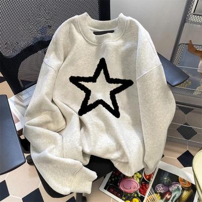 Sweatshirt voor Dames Oversized Fleece Verdikt Los Rond Hals Casual Pullover Lange Mouw Winter Sweatshirt Top