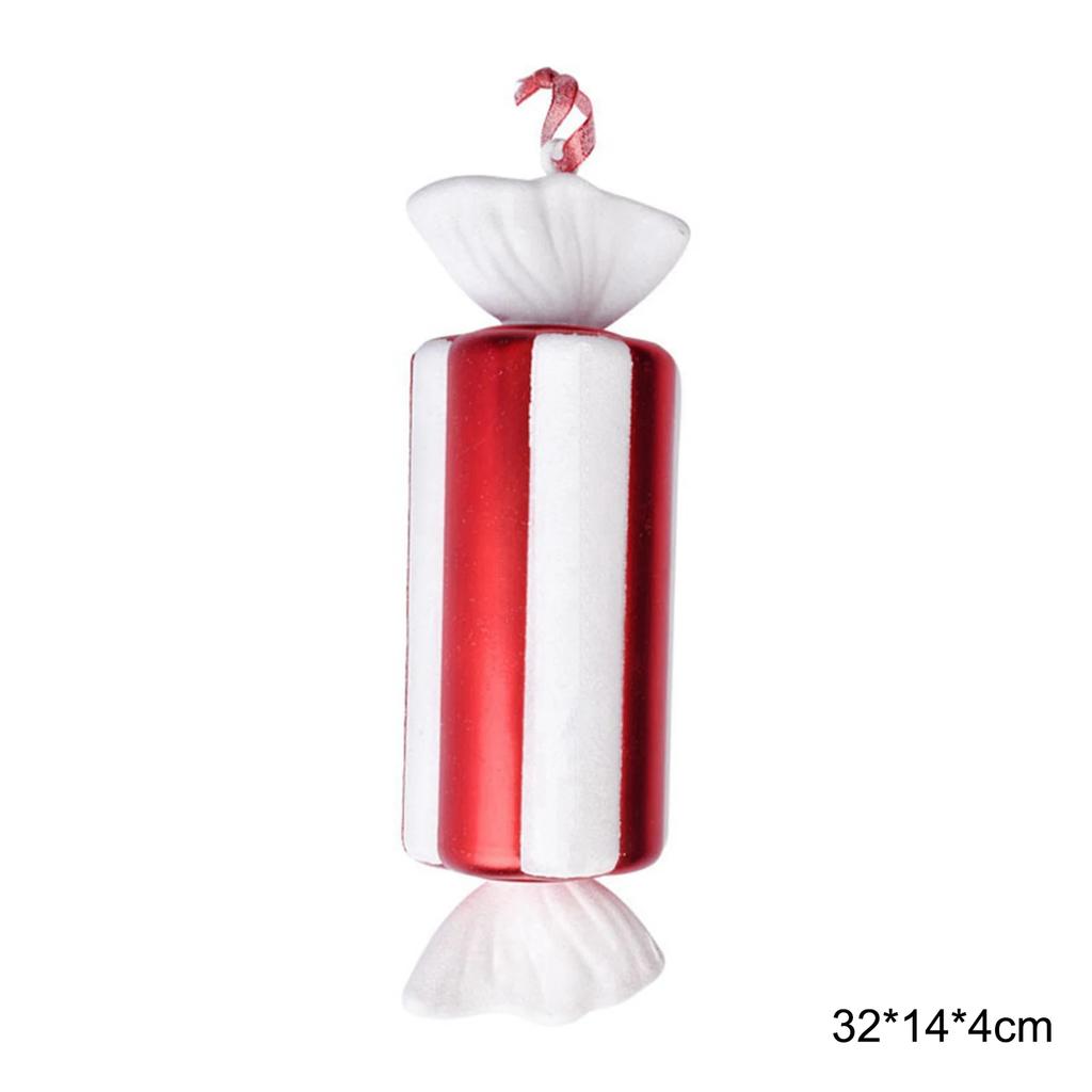 4PCS Big Christmas Ball Ornaments Red Candy Cane Xmas Tree Hanging Pendants Navidad New Year Home Decorations 2024 Natal Gift