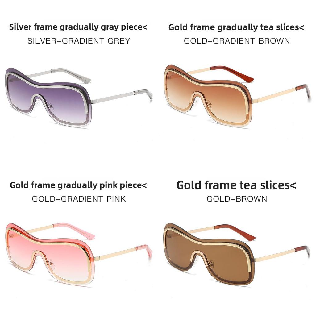 Y2k Frameless Metallic Sunglasses With Colorful Silver Lenses For Outdoor Activities And Fashion