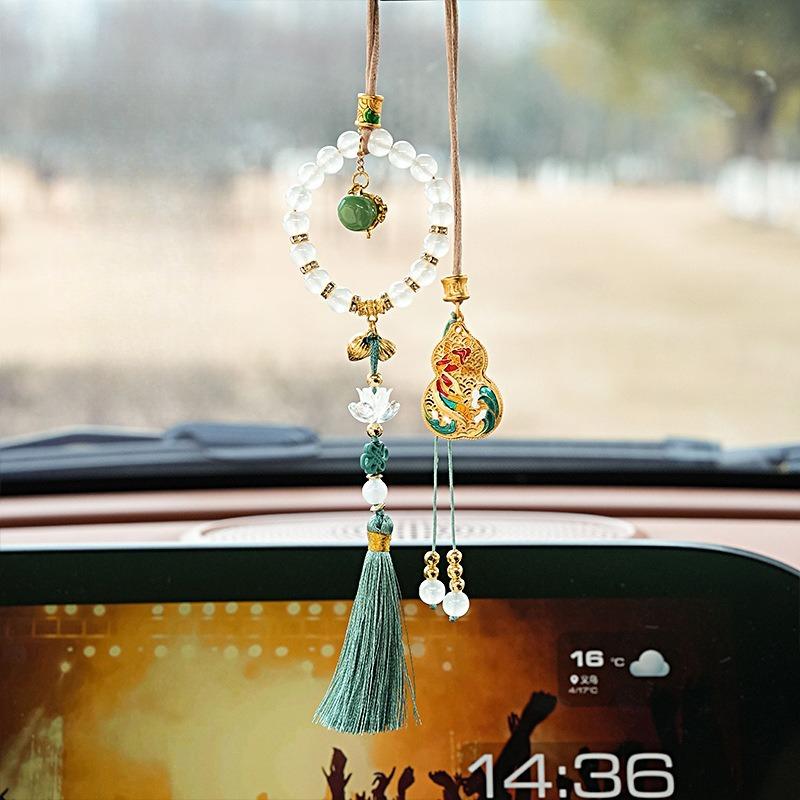 1PC Car hangers, ancient-style pendants, Chinese-style light luxury, high-end car rearview mirror pendants and ornaments