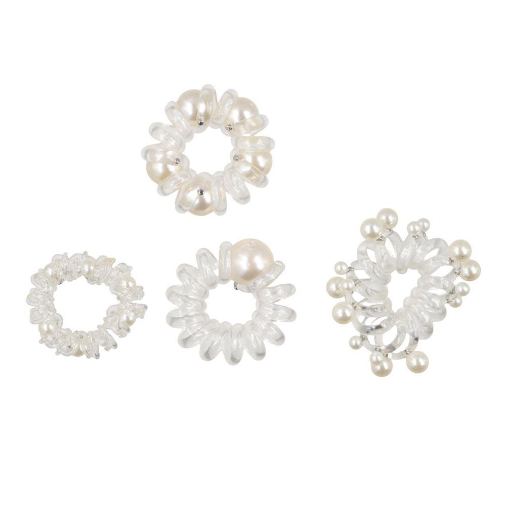 Korean Style Transparent Hair Ring Elastic Pearl Ponytail Holder Female/Children