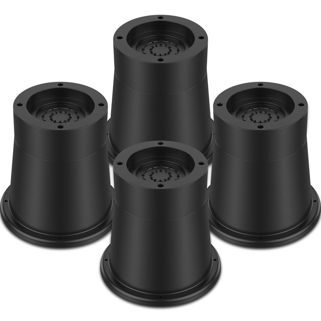 4/6Pcs Heavy Duty Rubber Sofa Cabinet Feet Leg Bed Risers Stand Round Furniture Risers Anti Slip Bed Frame Riser Raising Blocks
