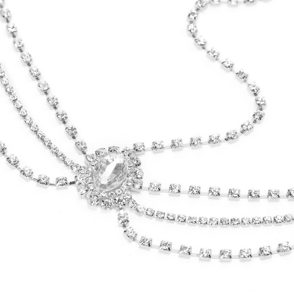 Rhinestone Crystal Head Chain Gold Color Wedding Head Chain Boho Head Chain  Wedding Ceremony серебряный