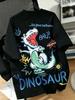 Graffiti Cartoon Dinosaur Back Print Tshirt Unisex Kids Funny Be Yourself Slogan Sketch Graphic Short Sleeve Casual Tees