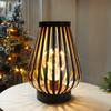 Metal Cage Candle Holder Lantern LED Battery Powered Table Lamp with LED Edsion Style Bulb for Wedding Party Home Decor