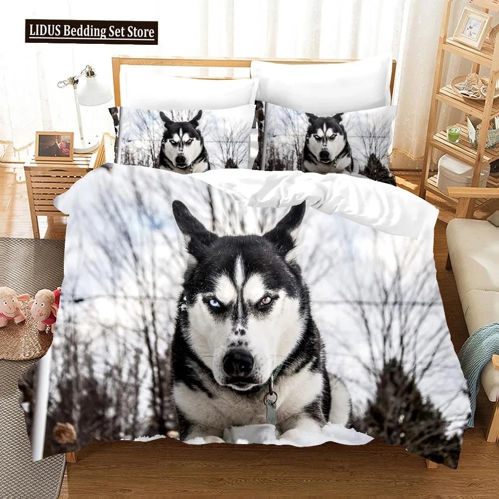 Comforter 3D Wolf Print Wild Animals Bedding Set Luxury Modern Gift Wolf Bedding Set Comforter Full King Size 3Pcs