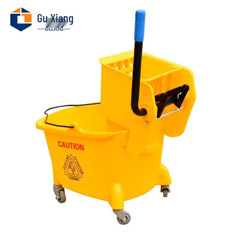 24L Single Bucket Mop Wringer Cleaning Cart