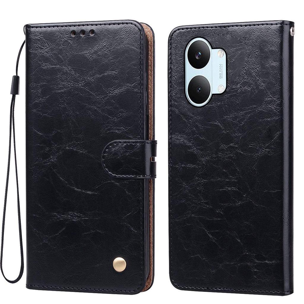 Vintage Crazy Horse Texture PU Leather Flip Wallet Phone Case for Xiaomi POCO X8 Pro Max Card Holder Kickstand Shockproof Protective Cover