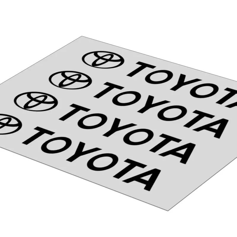 4Pcs Car Door Handle Stickers Tire Rear View Mirror Decals Emblem for Toyota Gr Trd Yaris Hilux Corolla Prius Avensis Emblem Auris Rav4